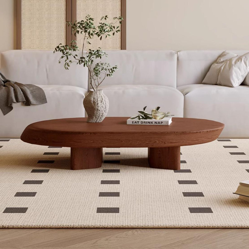 Orxva Galaxy Wabi-sabi vintage solid wood oval coffee table | Wayfair